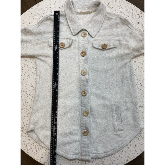 Soft Surroundings Women Small Teri Cloth Grey Jacket Shacket Sweater Nordstrom - Picture 6 of 11